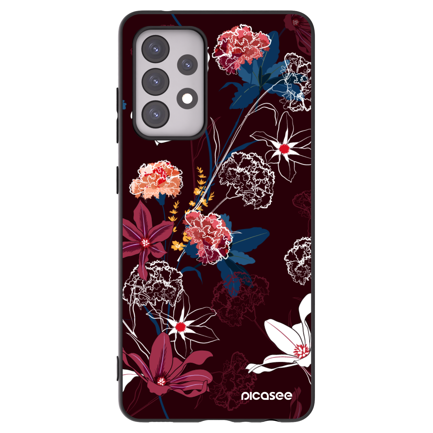 Picasee fekete szilikon tok az alábbi mobiltelefonokra Samsung Galaxy A52 5G A525F - Dark Meadow