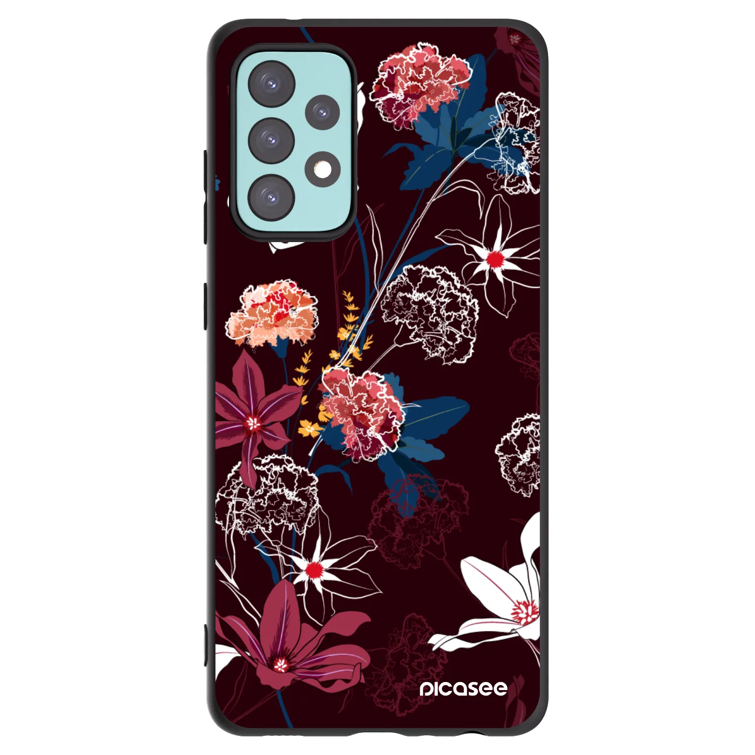 Picasee fekete szilikon tok az alábbi mobiltelefonokra Samsung Galaxy A72 A725F - Dark Meadow