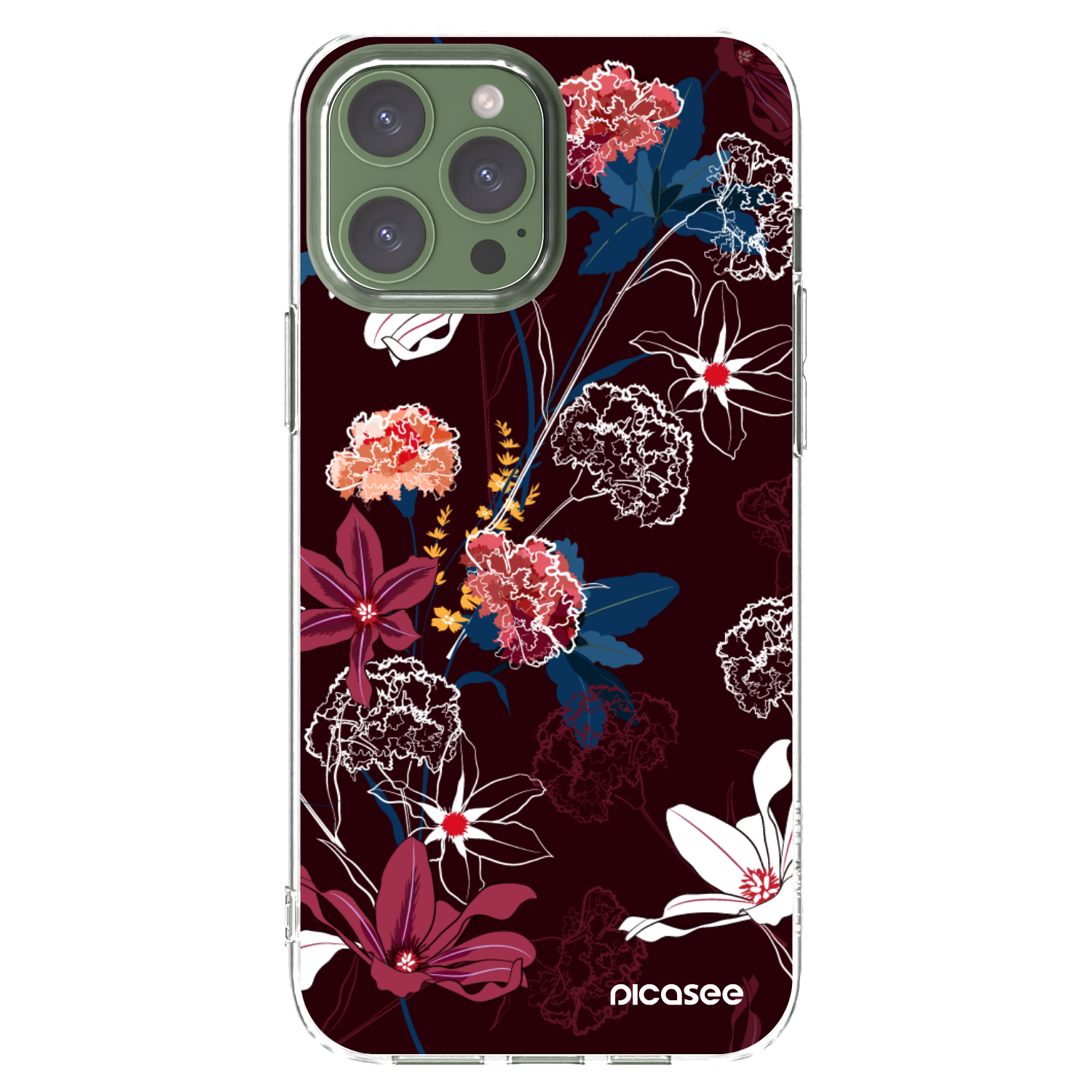 Picasee átlátszó szilikon tok az alábbi mobiltelefonokra Apple iPhone 13 Pro Max - Dark Meadow