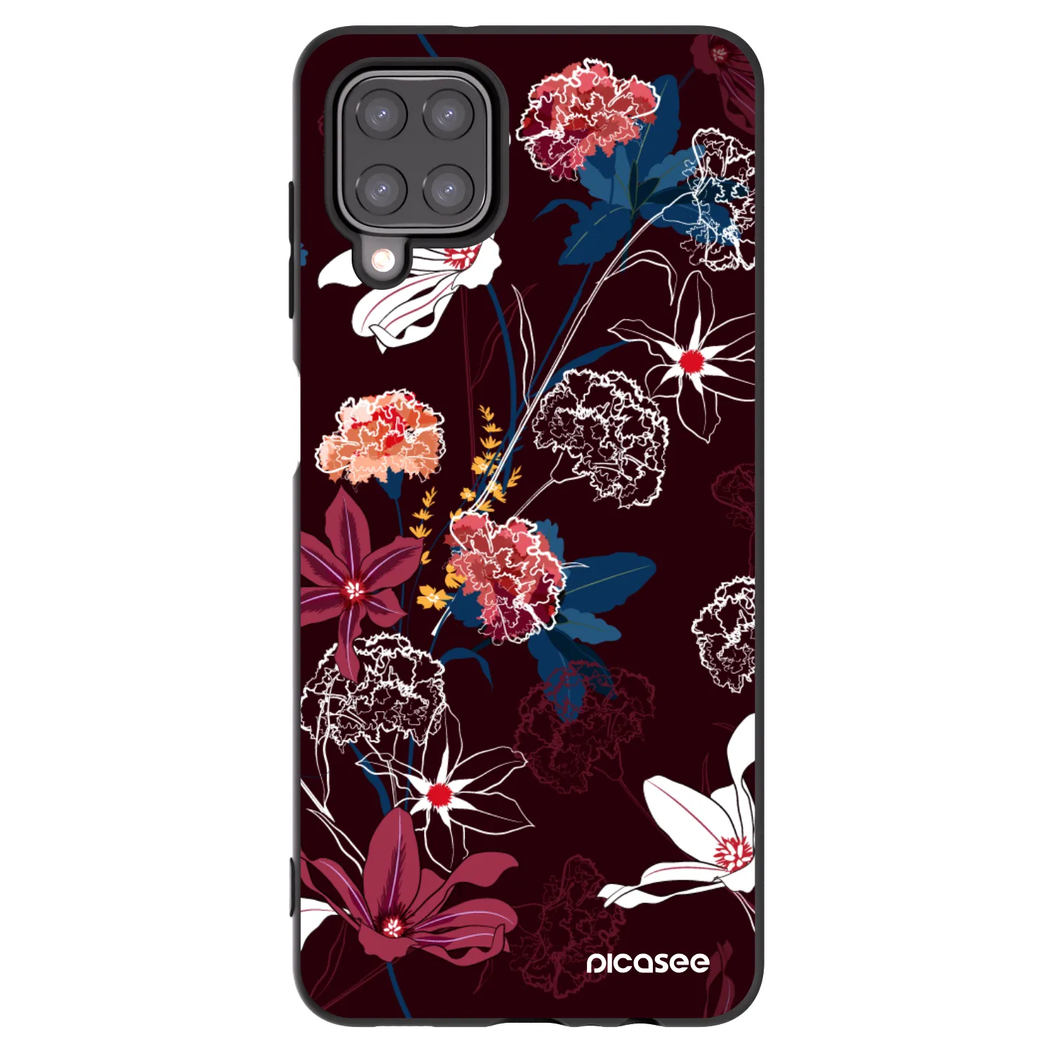 Picasee fekete szilikon tok az alábbi mobiltelefonokra Samsung Galaxy M12 M127F - Dark Meadow