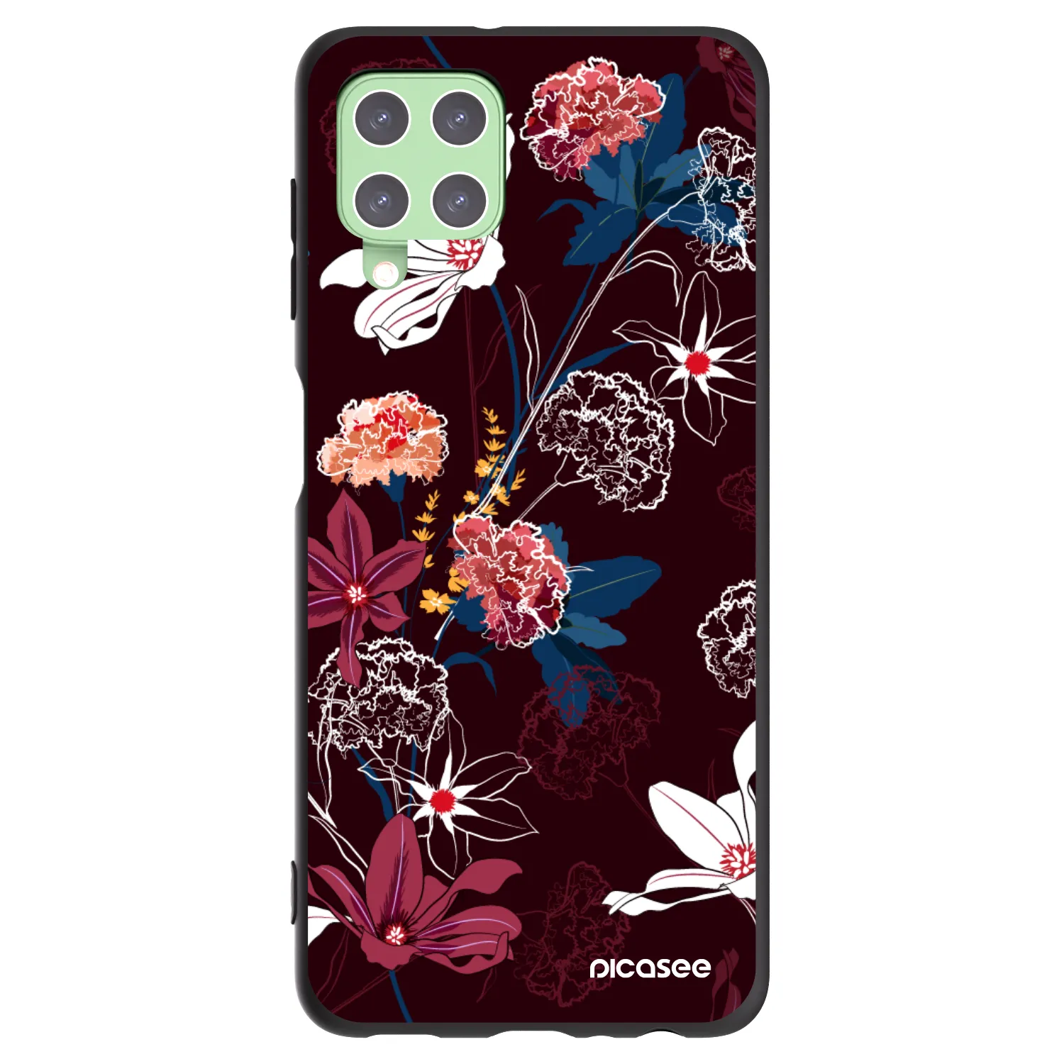 Picasee fekete szilikon tok az alábbi mobiltelefonokra Samsung Galaxy A22 A225F 4G - Dark Meadow