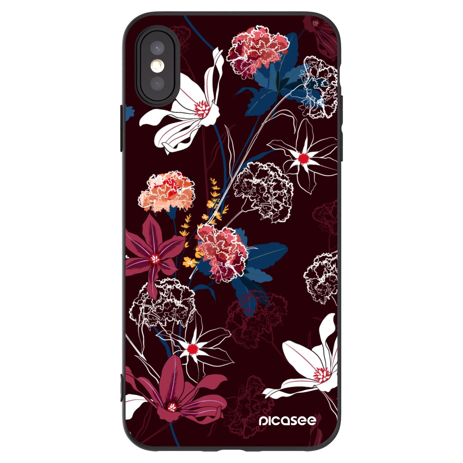Picasee fekete szilikon tok az alábbi mobiltelefonokra Apple iPhone XS Max - Dark Meadow