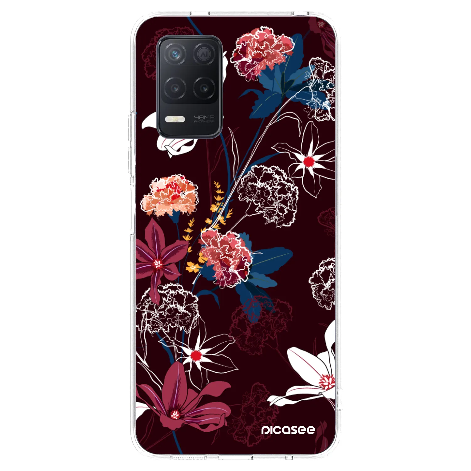 Picasee átlátszó szilikon tok az alábbi mobiltelefonokra Realme 8 5G - Dark Meadow