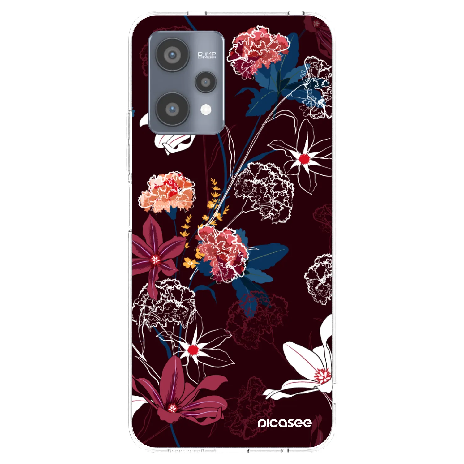 Picasee átlátszó szilikon tok az alábbi mobiltelefonokra Realme 9 Pro 5G - Dark Meadow