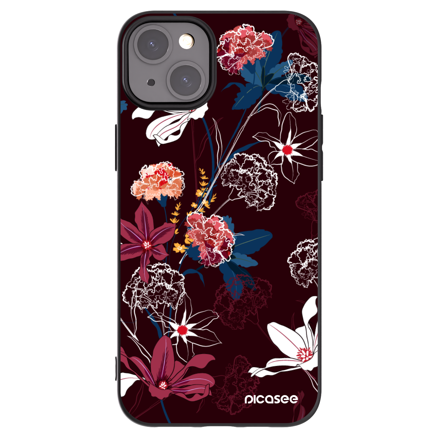 Picasee fekete szilikon tok az alábbi mobiltelefonokra Apple iPhone 15 Plus - Dark Meadow