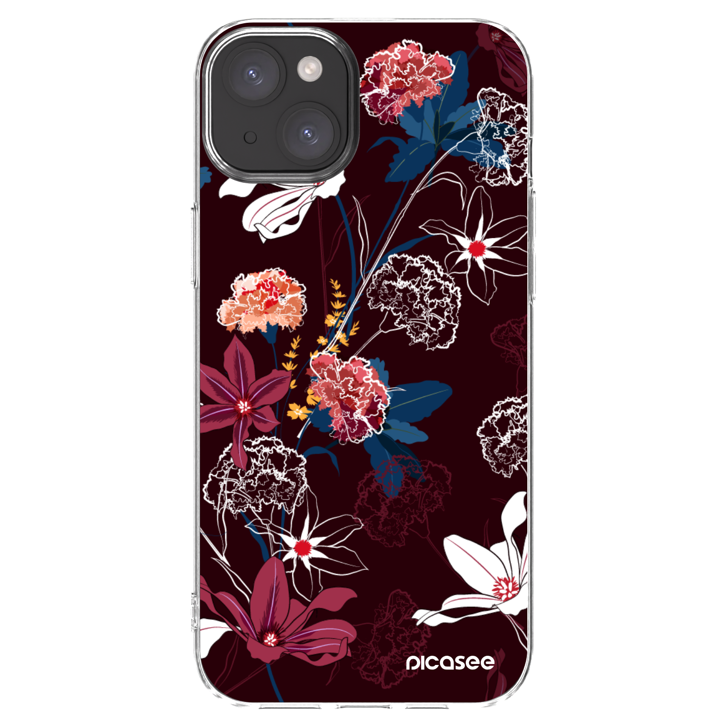 Picasee átlátszó szilikon tok az alábbi mobiltelefonokra Apple iPhone 15 Plus - Dark Meadow