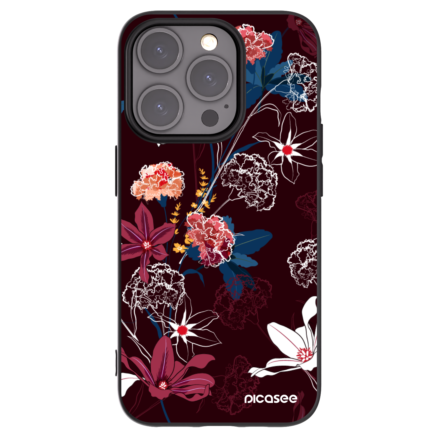 Picasee fekete szilikon tok az alábbi mobiltelefonokra Apple iPhone 15 Pro - Dark Meadow