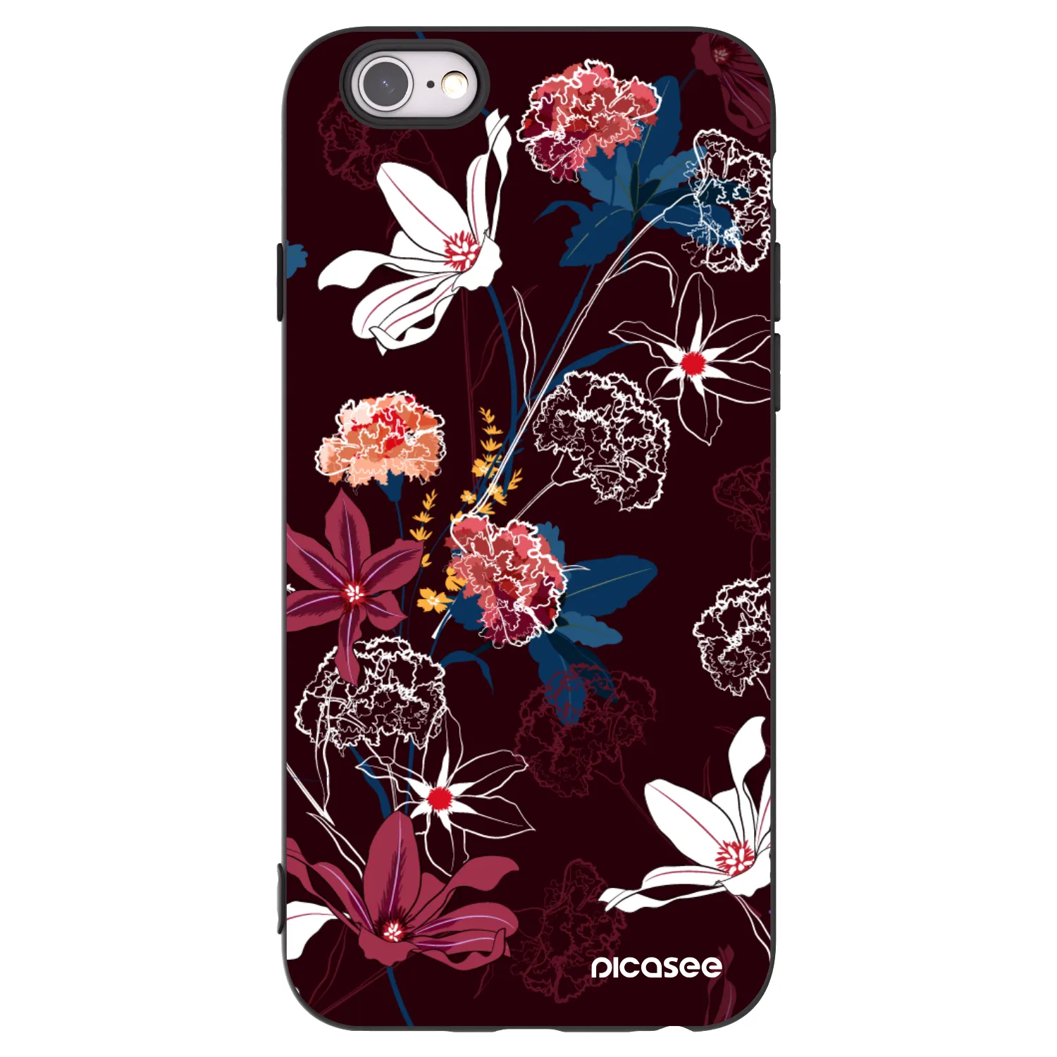 Picasee fekete szilikon tok az alábbi mobiltelefonokra Apple iPhone 6/6S - Dark Meadow