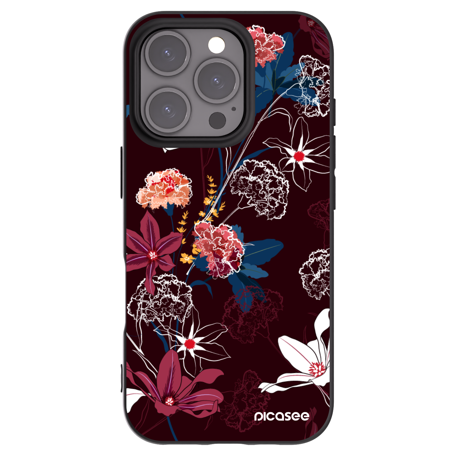 Picasee fekete szilikon tok az alábbi mobiltelefonokra Apple iPhone 16 Pro - Dark Meadow