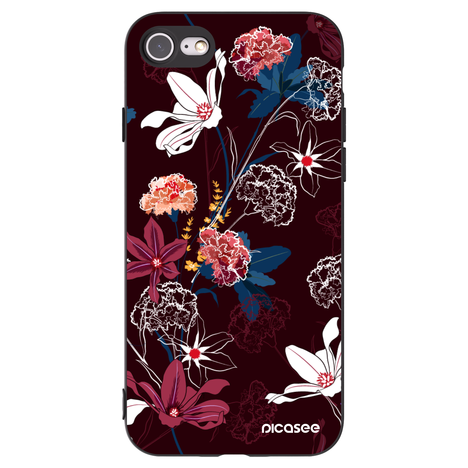 Picasee fekete szilikon tok az alábbi mobiltelefonokra Apple iPhone 8 - Dark Meadow