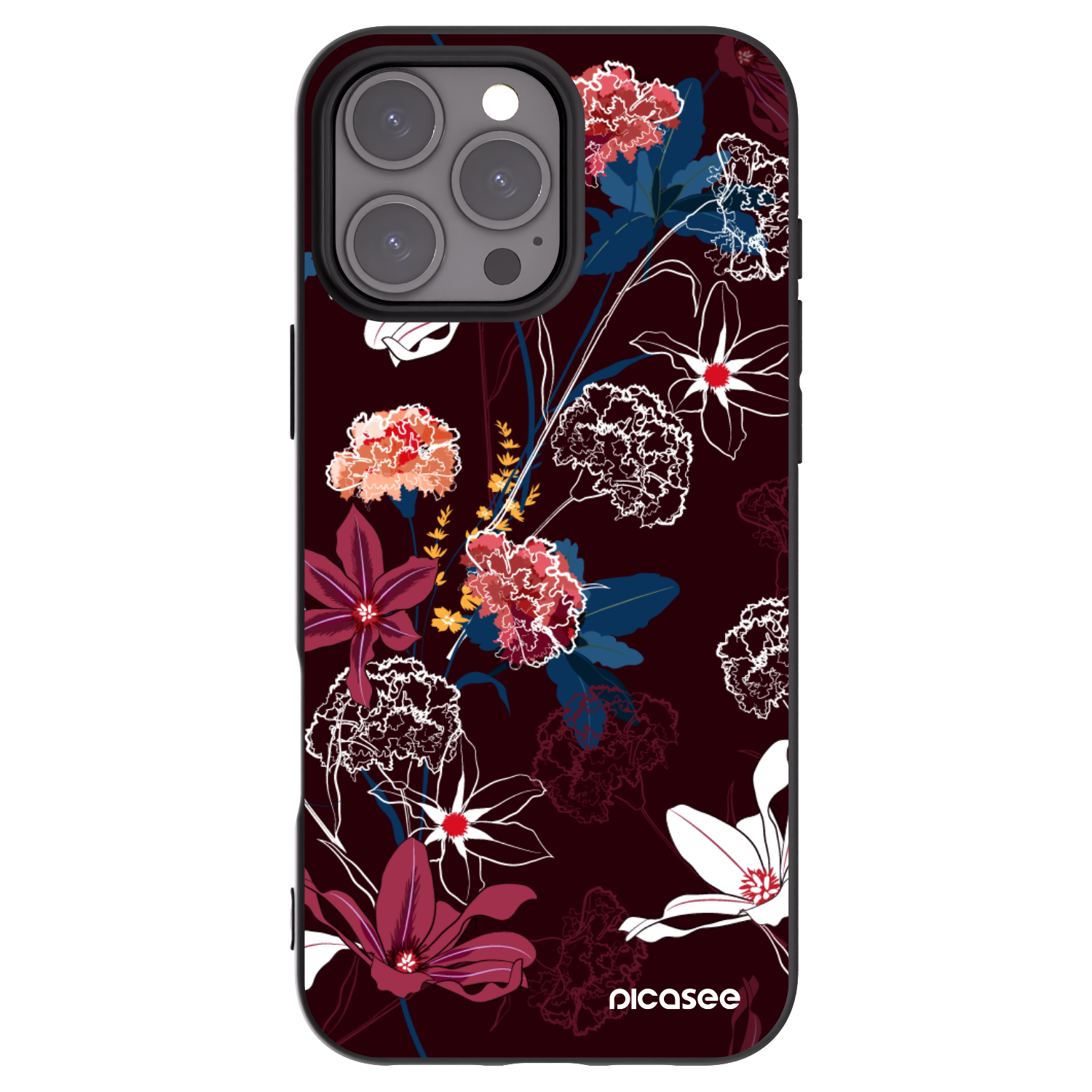 Picasee fekete szilikon tok az alábbi mobiltelefonokra Apple iPhone 16 Pro Max - Dark Meadow