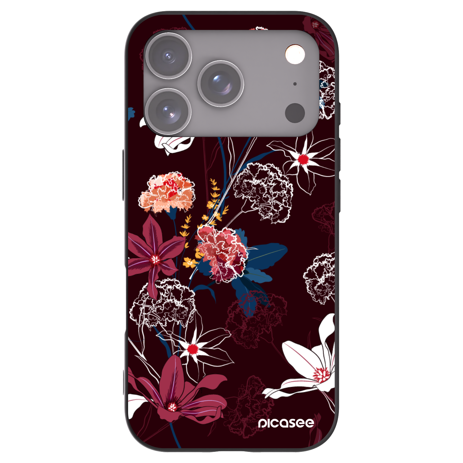 Picasee fekete szilikon tok az alábbi mobiltelefonokra Apple iPhone 17 Pro - Dark Meadow