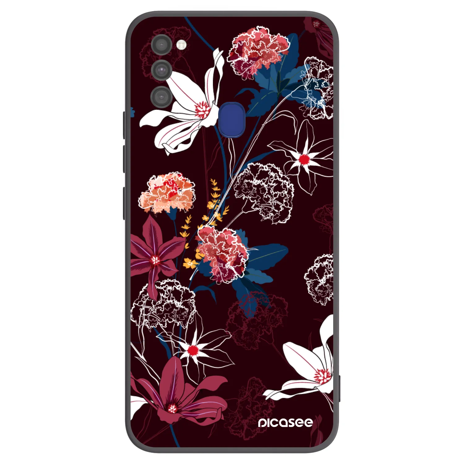 Picasee fekete szilikon tok az alábbi mobiltelefonokra Samsung Galaxy M21 M215F - Dark Meadow
