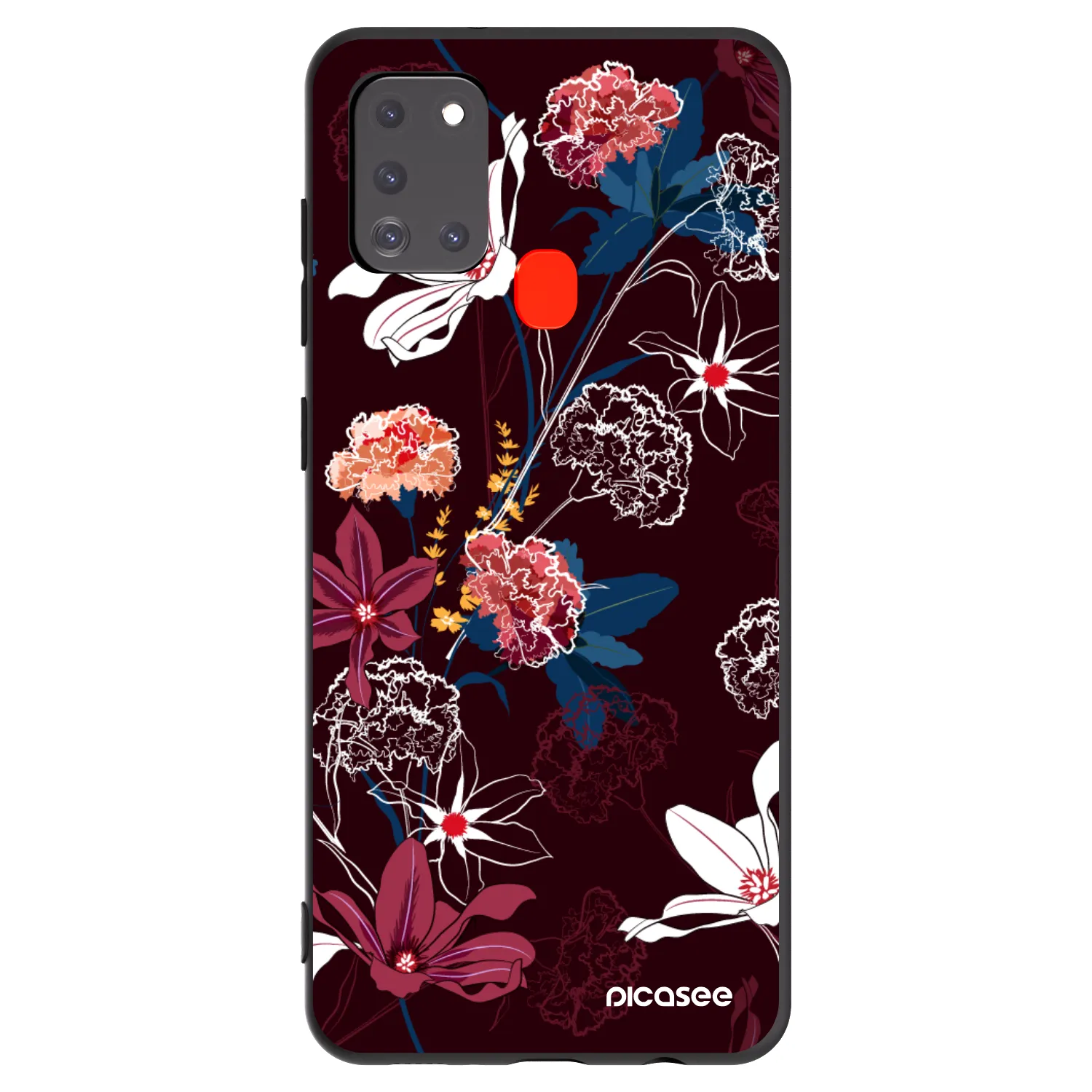Picasee fekete szilikon tok az alábbi mobiltelefonokra Samsung Galaxy A21s - Dark Meadow