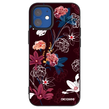 Picasee fekete szilikon tok az alábbi mobiltelefonokra Apple iPhone 12 mini - Dark Meadow