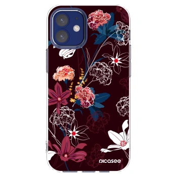 Picasee átlátszó szilikon tok az alábbi mobiltelefonokra Apple iPhone 12 mini - Dark Meadow