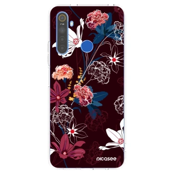 Picasee átlátszó szilikon tok az alábbi mobiltelefonokra Realme 5 - Dark Meadow