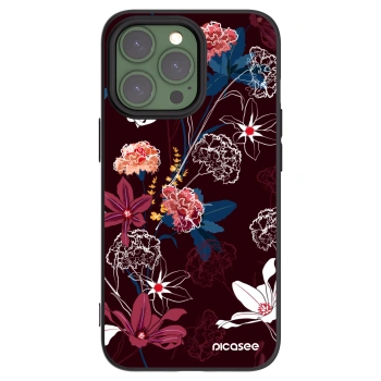 Picasee fekete szilikon tok az alábbi mobiltelefonokra Apple iPhone 13 Pro - Dark Meadow