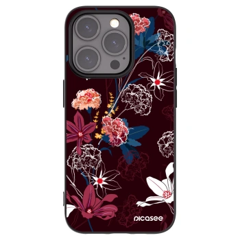 Picasee fekete szilikon tok az alábbi mobiltelefonokra Apple iPhone 15 Pro - Dark Meadow