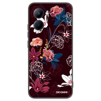 Picasee fekete szilikon tok az alábbi mobiltelefonokra Realme C33 (2023) - Dark Meadow