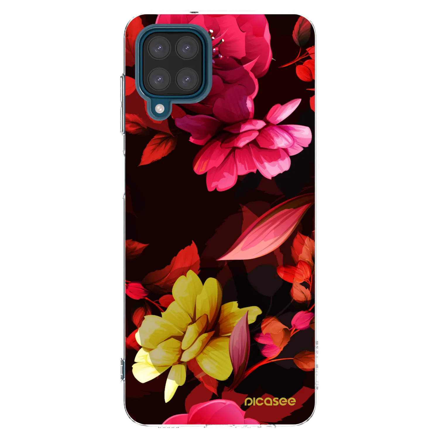 Picasee átlátszó szilikon tok az alábbi mobiltelefonokra Samsung Galaxy A12 A125F - Dark Peonny