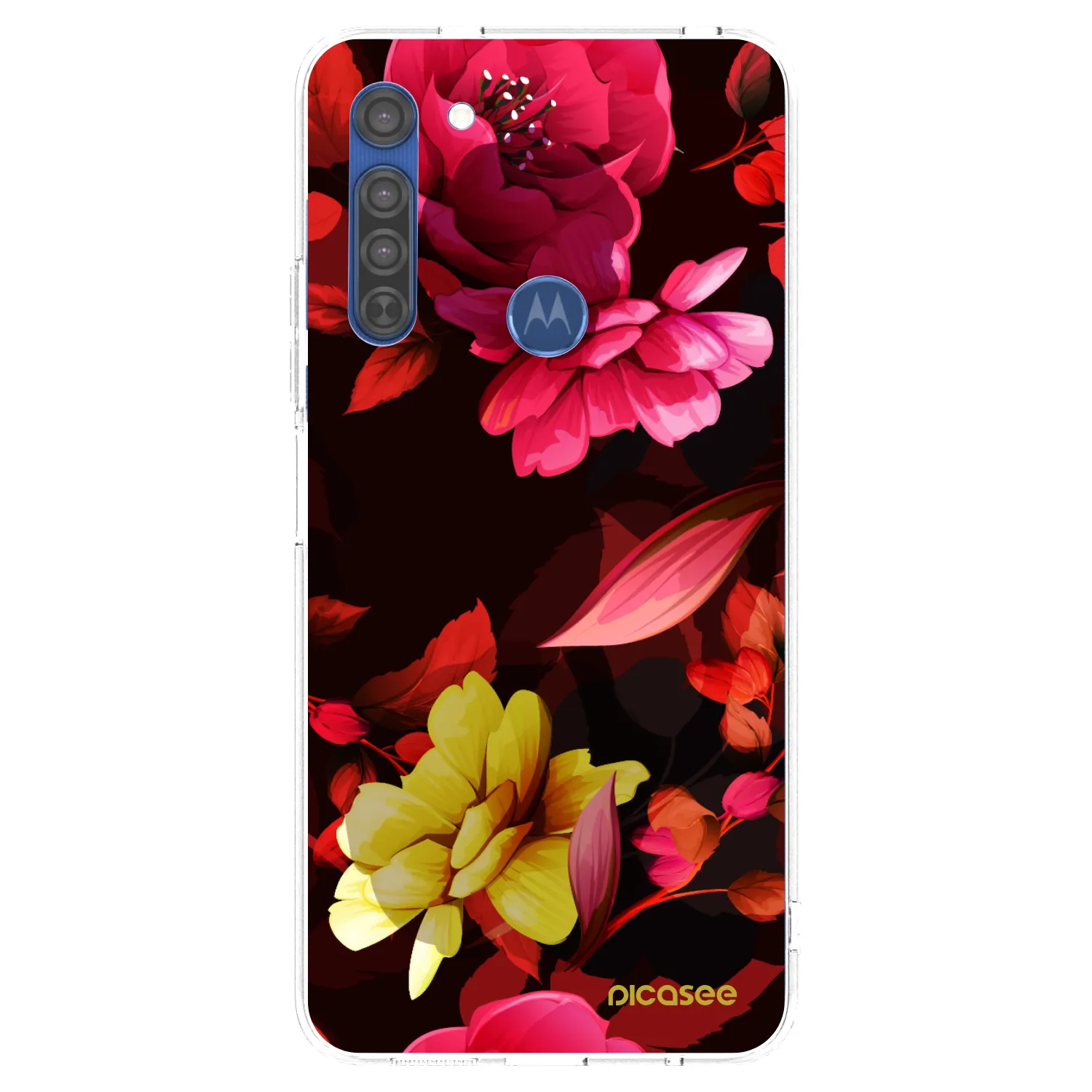 Picasee átlátszó szilikon tok az alábbi mobiltelefonokra Motorola Moto G8 - Dark Peonny