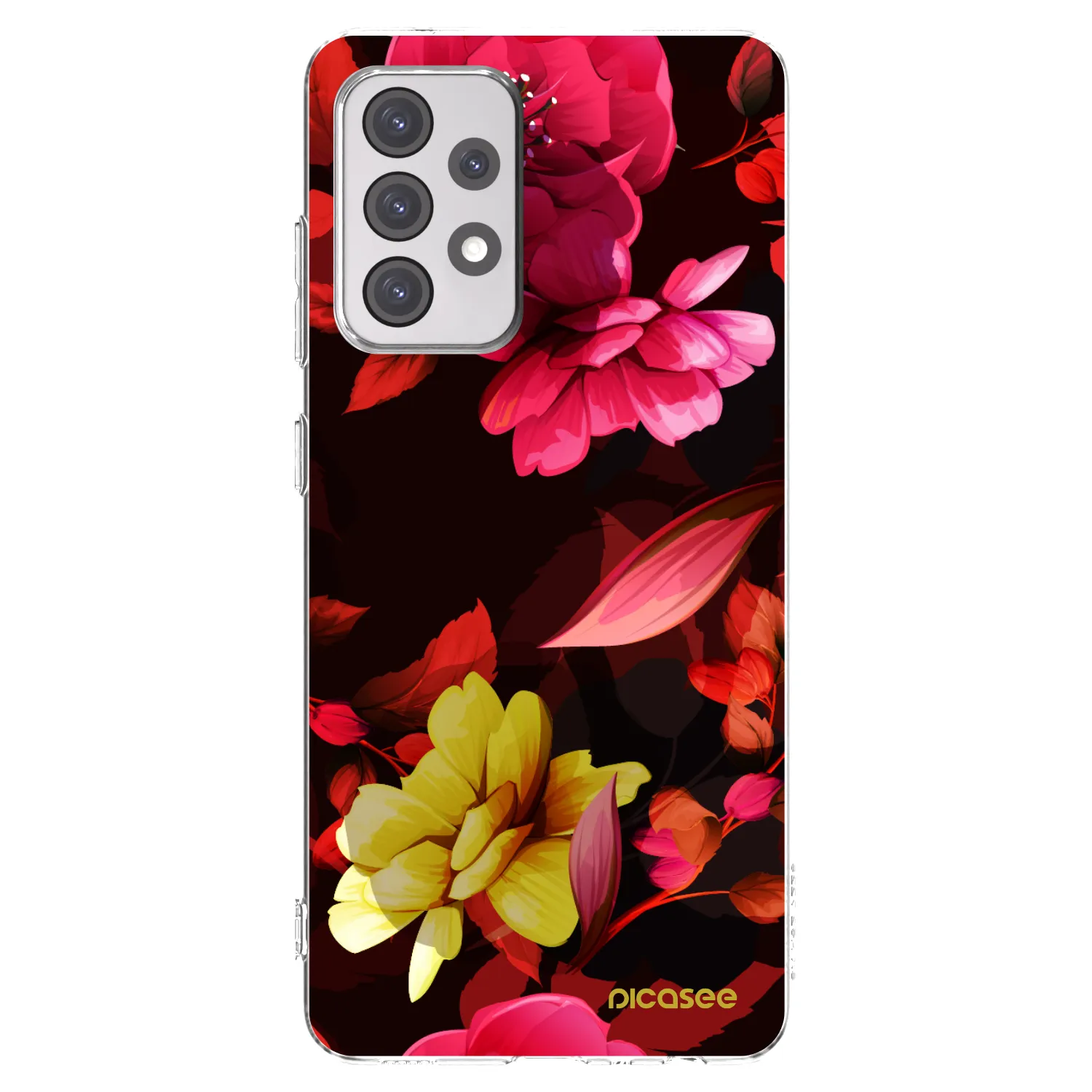 Picasee átlátszó szilikon tok az alábbi mobiltelefonokra Samsung Galaxy A52 5G A525F - Dark Peonny