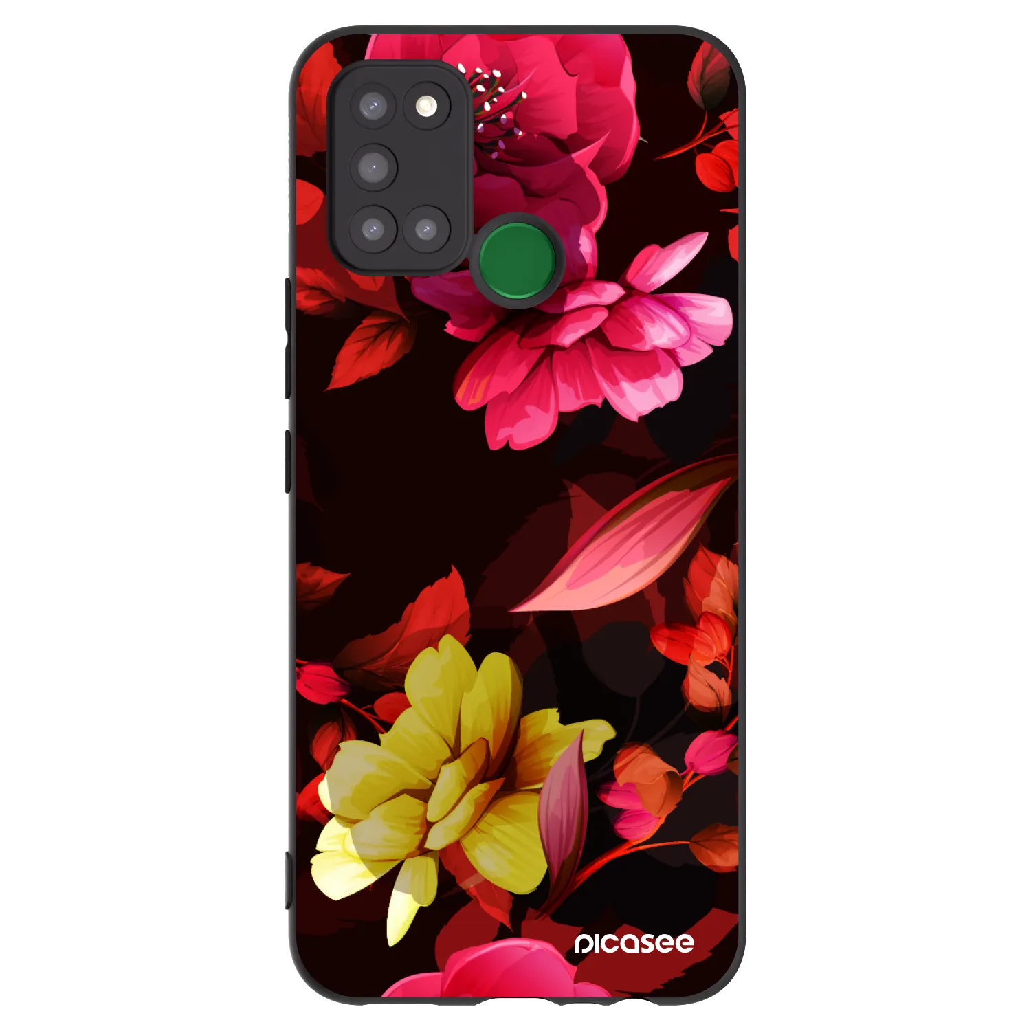 Picasee fekete szilikon tok az alábbi mobiltelefonokra Realme 7i - Dark Peonny