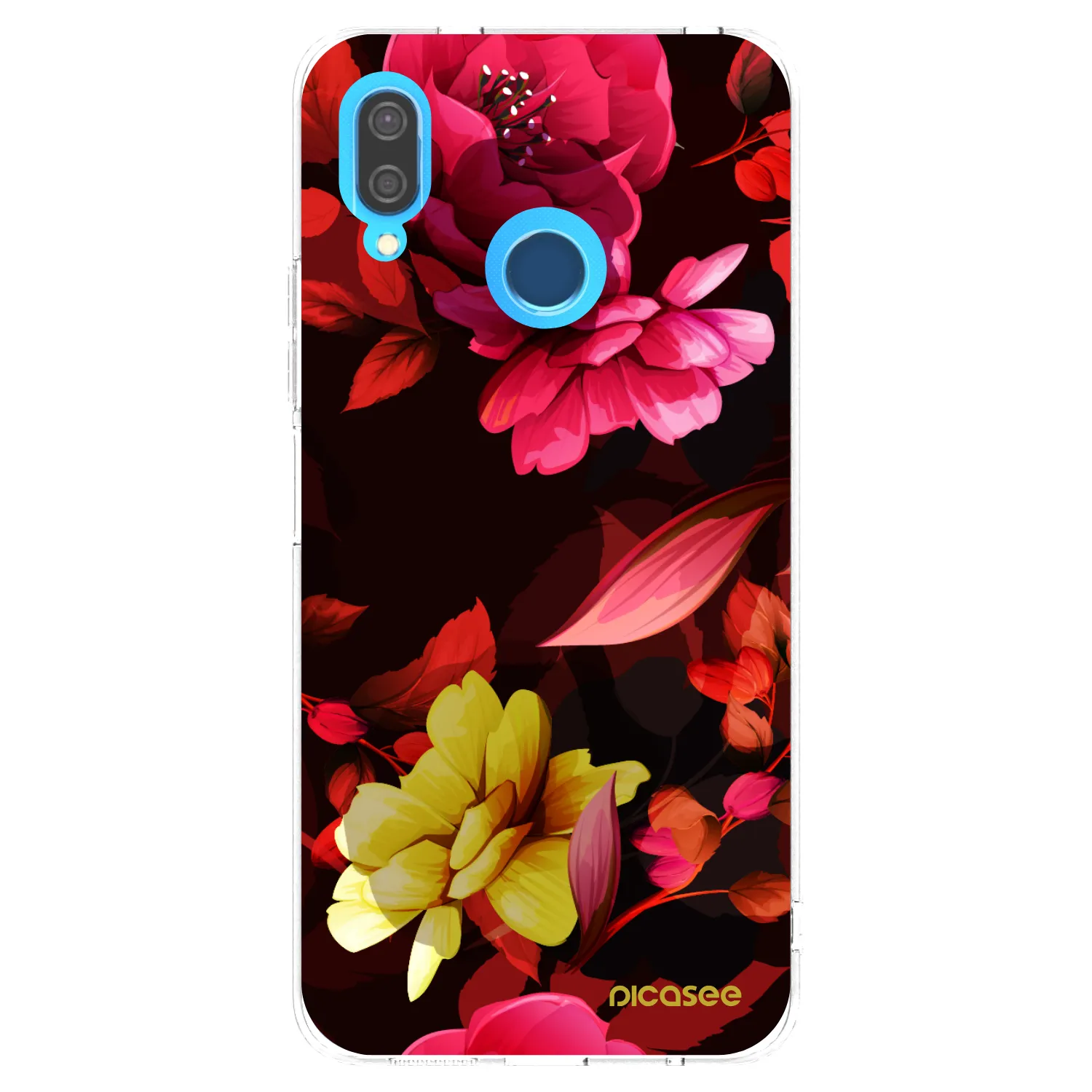 Picasee átlátszó szilikon tok az alábbi mobiltelefonokra Huawei P20 Lite - Dark Peonny
