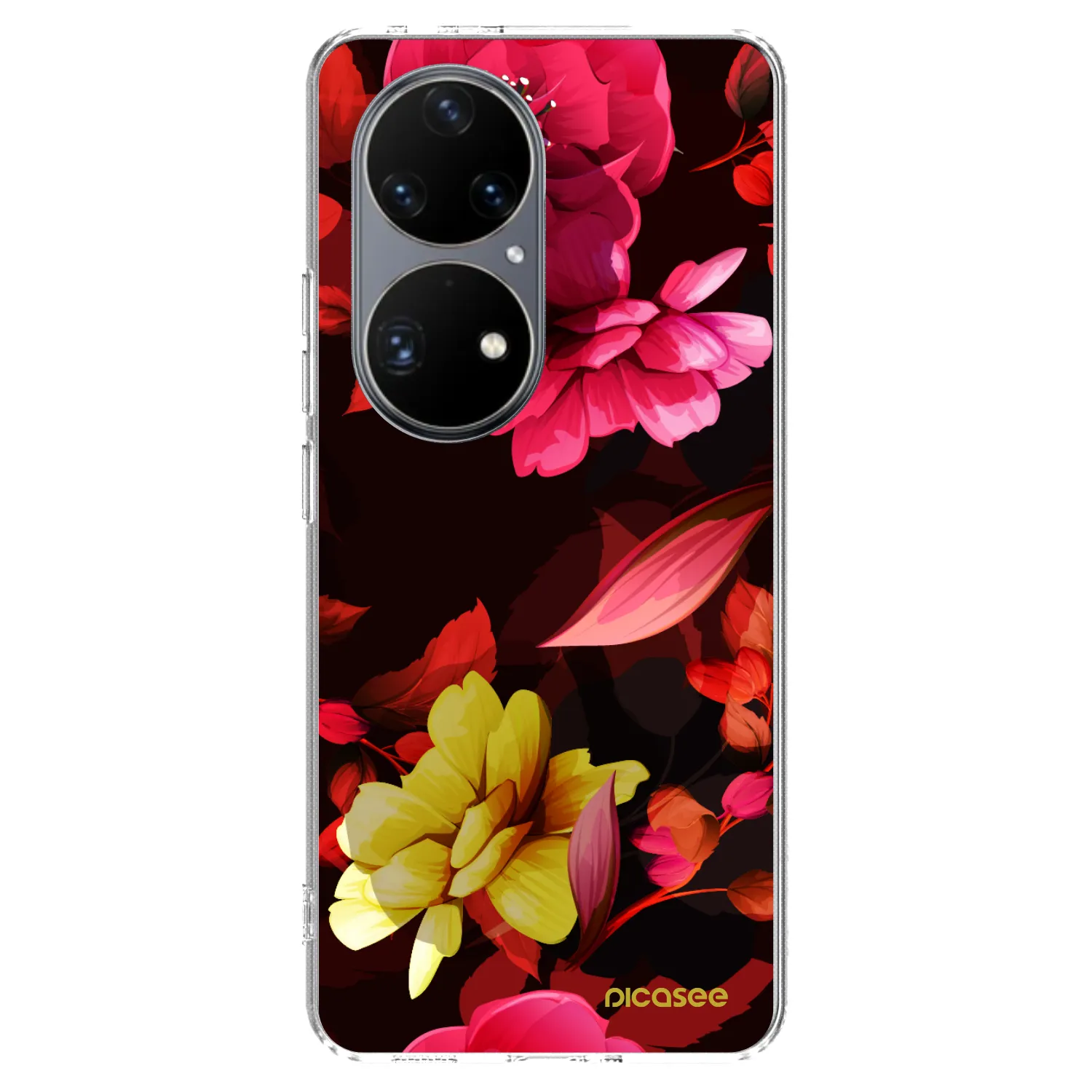 Picasee átlátszó szilikon tok az alábbi mobiltelefonokra Huawei P50 - Dark Peonny