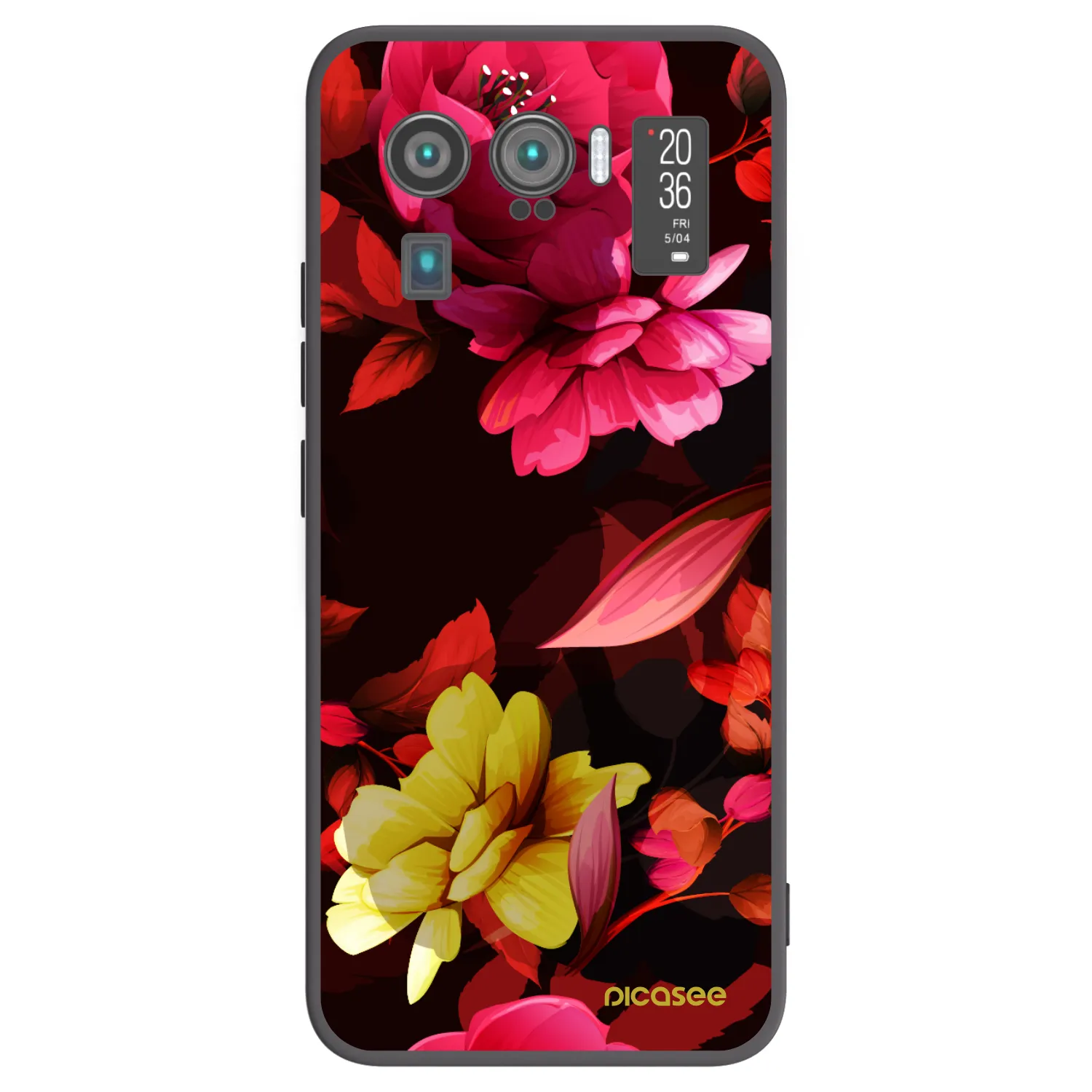 Picasee fekete szilikon tok az alábbi mobiltelefonokra Xiaomi Mi 11 Ultra - Dark Peonny
