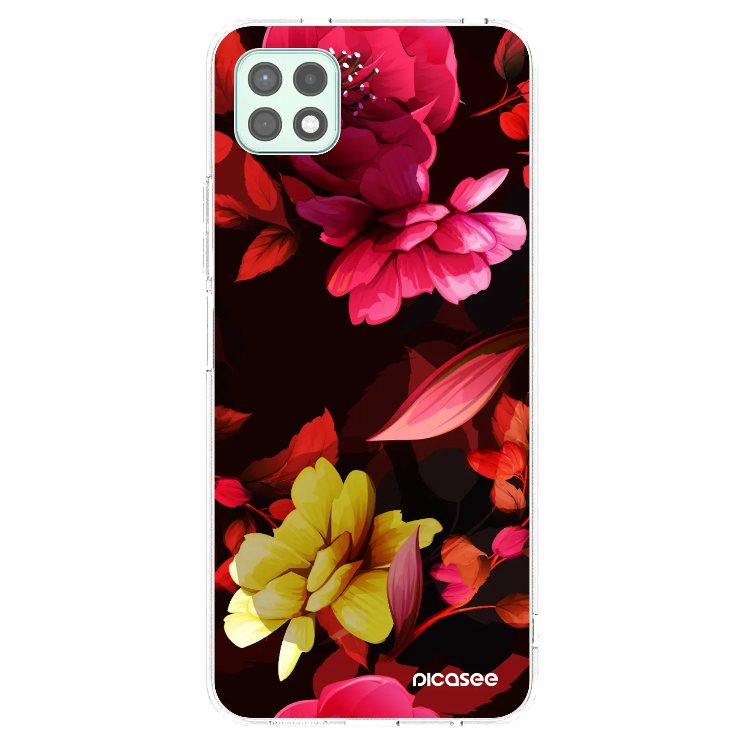 Picasee átlátszó szilikon tok az alábbi mobiltelefonokra Samsung Galaxy A22 A226B 5G - Dark Peonny