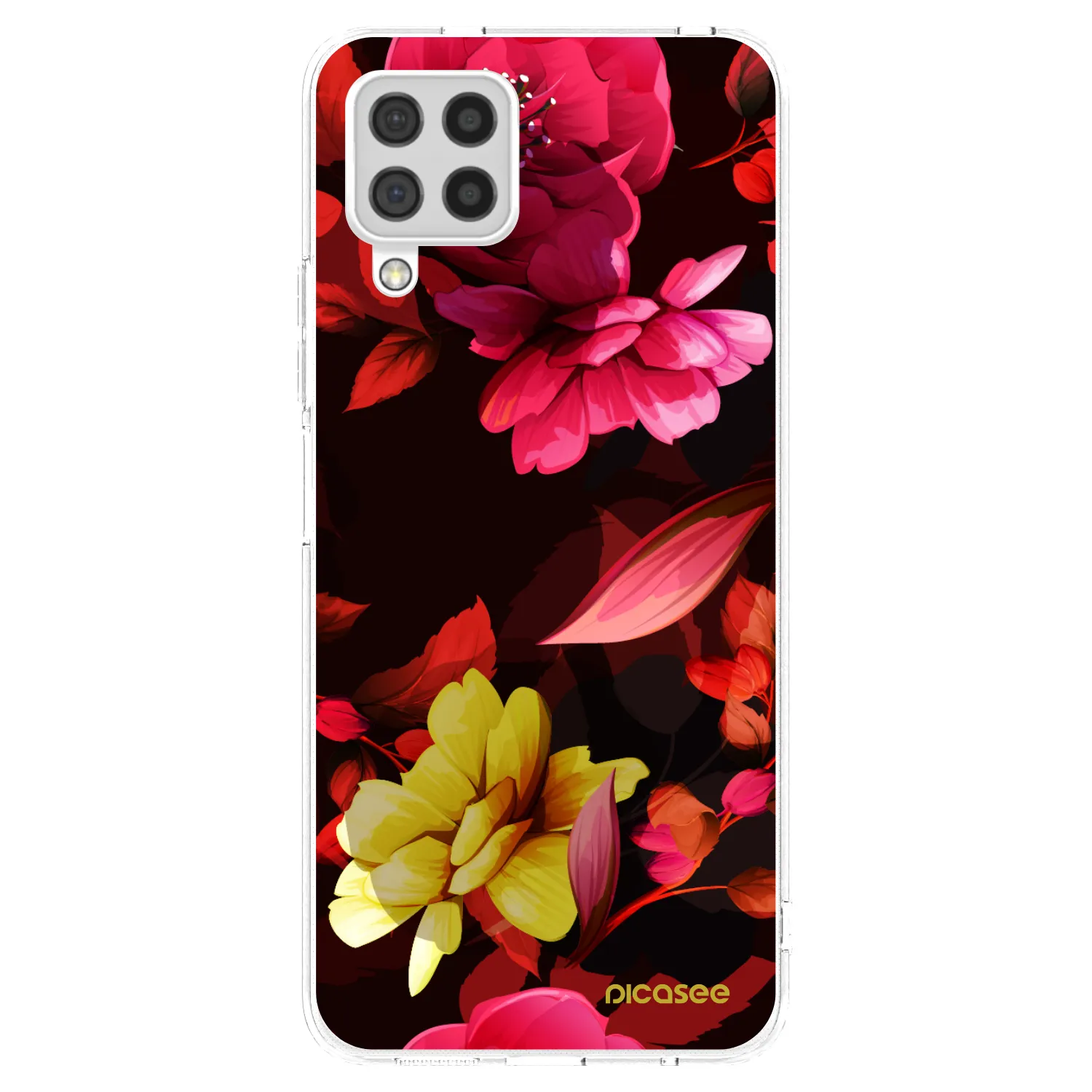 Picasee átlátszó szilikon tok az alábbi mobiltelefonokra Samsung Galaxy A22 A225F 4G - Dark Peonny
