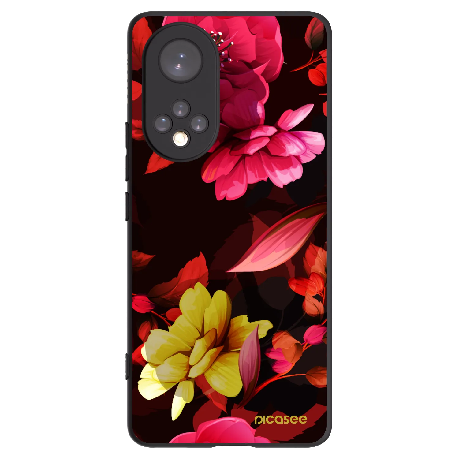 Picasee fekete szilikon tok az alábbi mobiltelefonokra Honor 50 5G - Dark Peonny