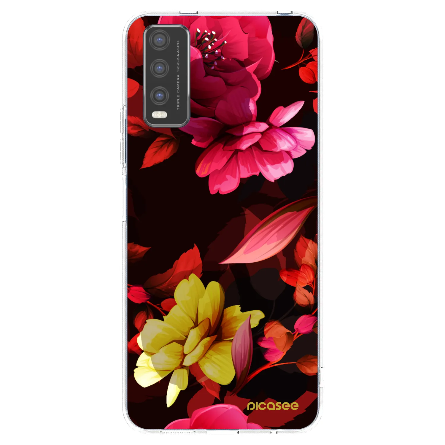 Picasee átlátszó szilikon tok az alábbi mobiltelefonokra Vivo Y20s - Dark Peonny