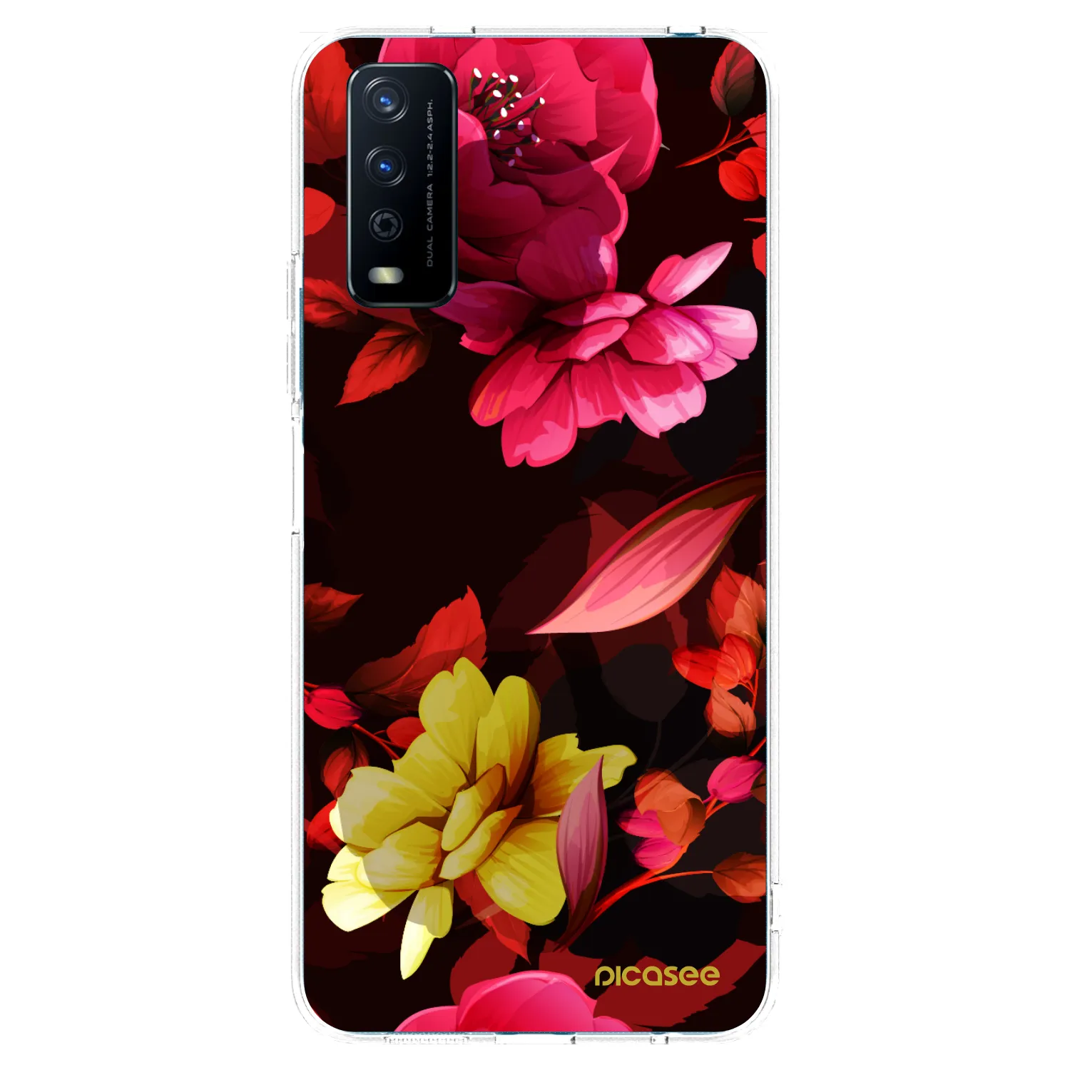 Picasee átlátszó szilikon tok az alábbi mobiltelefonokra Vivo Y11s - Dark Peonny
