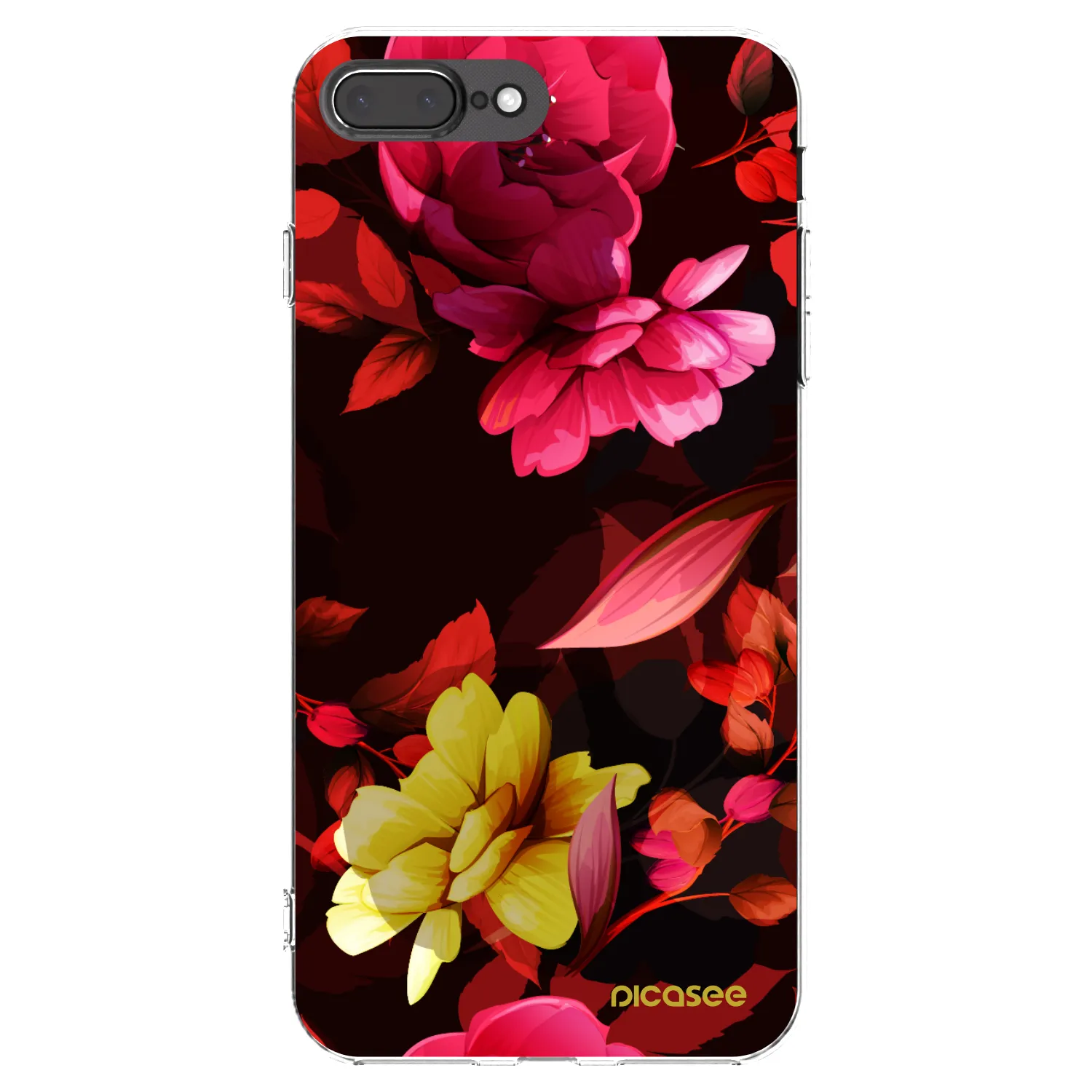 Picasee átlátszó szilikon tok az alábbi mobiltelefonokra Apple iPhone 7 Plus - Dark Peonny