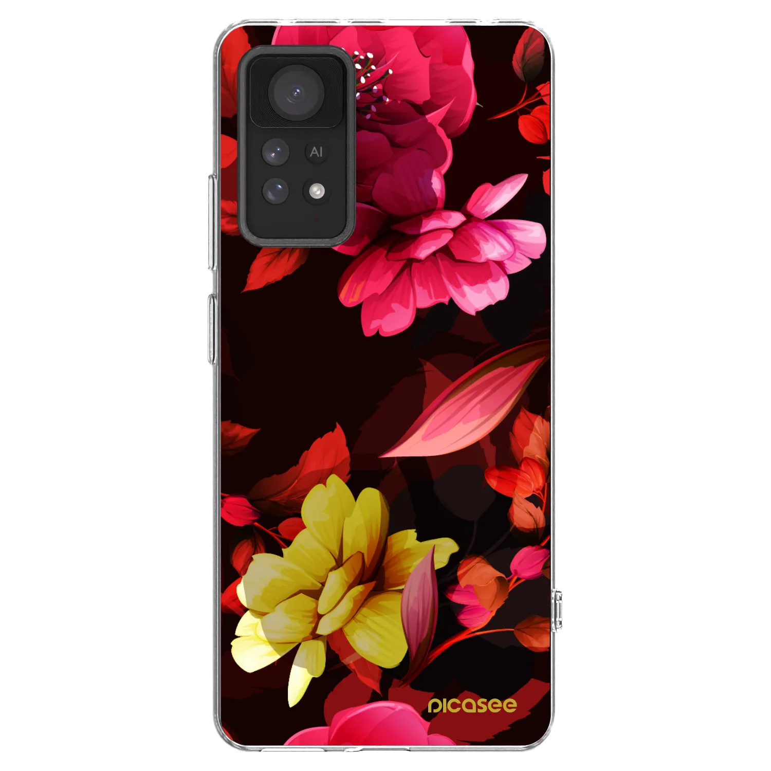 Picasee átlátszó szilikon tok az alábbi mobiltelefonokra Xiaomi Redmi Note 11 Pro 5G - Dark Peonny