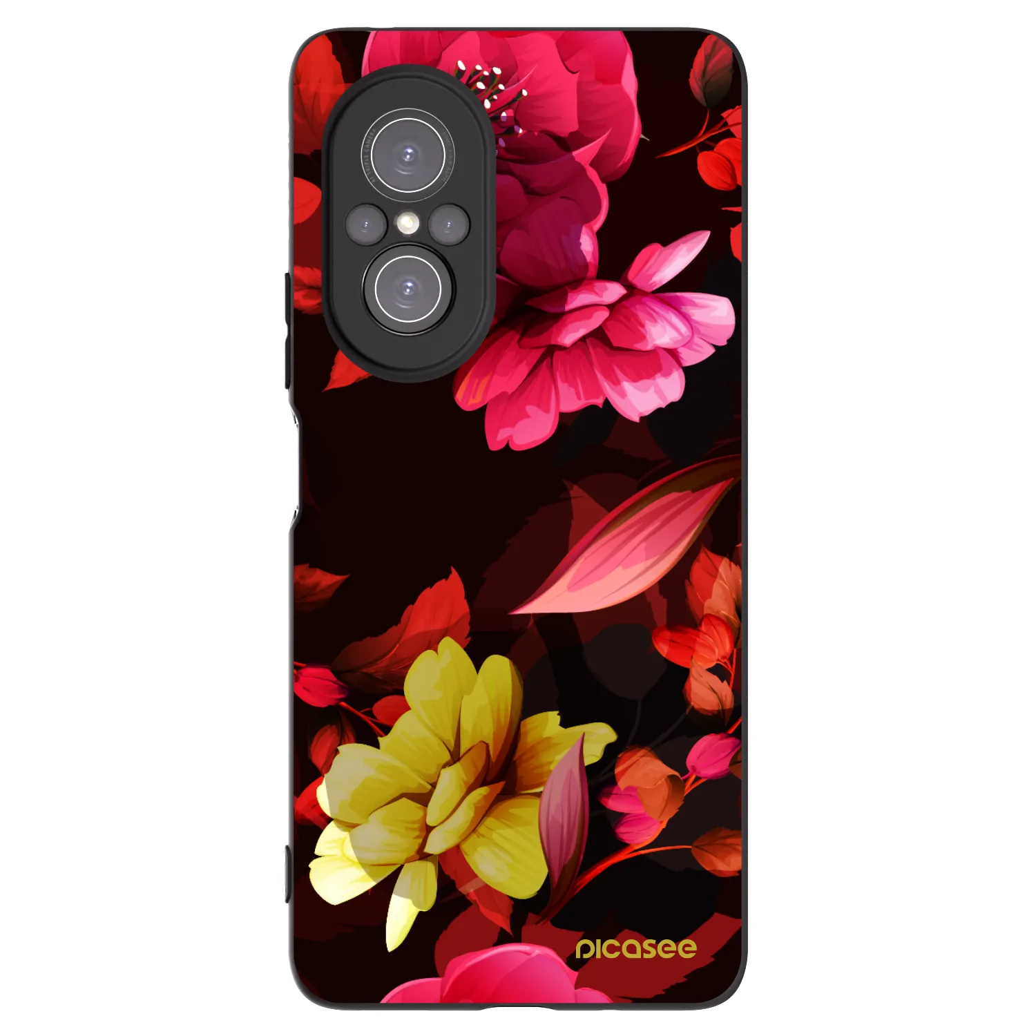 Picasee fekete szilikon tok az alábbi mobiltelefonokra Huawei Nova 9 SE - Dark Peonny