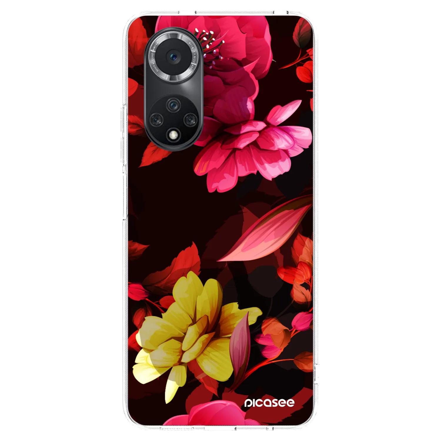 Picasee átlátszó szilikon tok az alábbi mobiltelefonokra Huawei Nova 9 SE - Dark Peonny