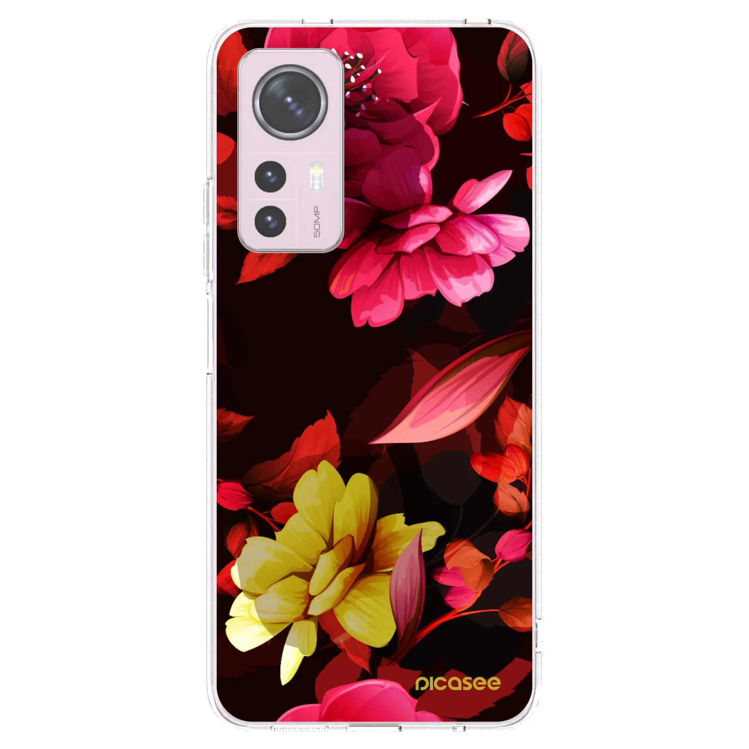 Picasee átlátszó szilikon tok az alábbi mobiltelefonokra Xiaomi 12 - Dark Peonny