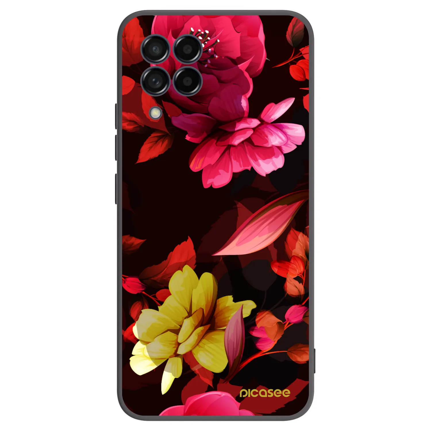 Picasee fekete szilikon tok az alábbi mobiltelefonokra Samsung Galaxy M53 5G - Dark Peonny
