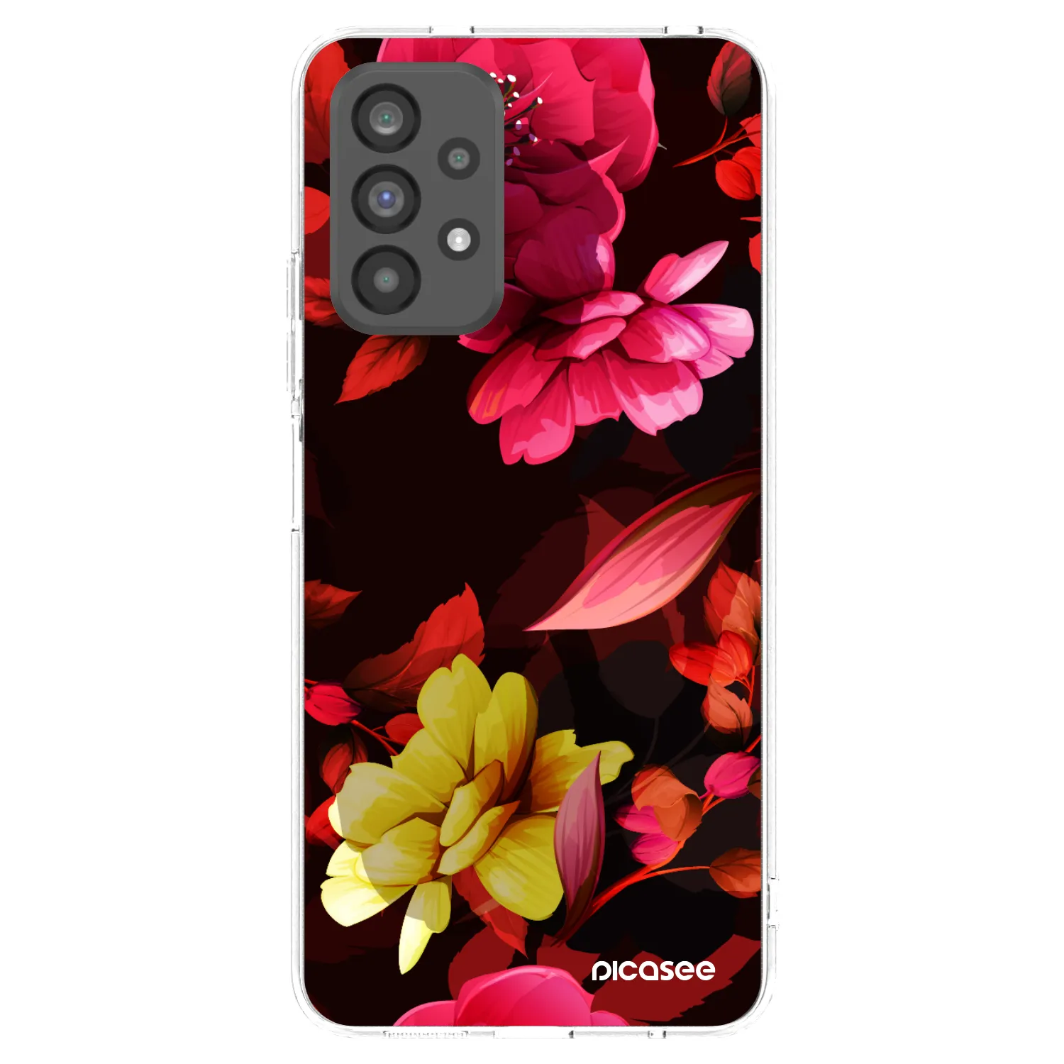 Picasee átlátszó szilikon tok az alábbi mobiltelefonokra Samsung Galaxy A73 5G - Dark Peonny