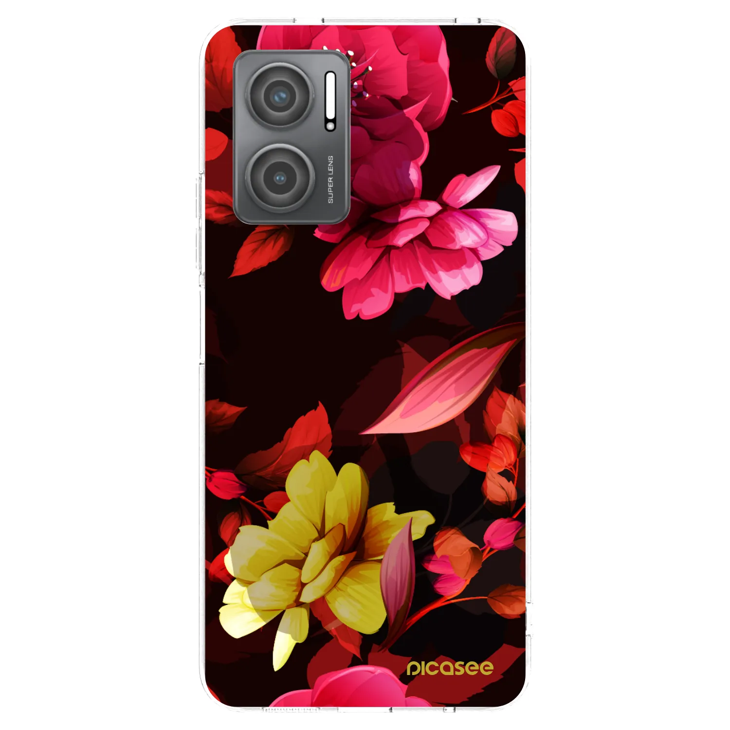 Picasee átlátszó szilikon tok az alábbi mobiltelefonokra Xiaomi Redmi 10 5G - Dark Peonny