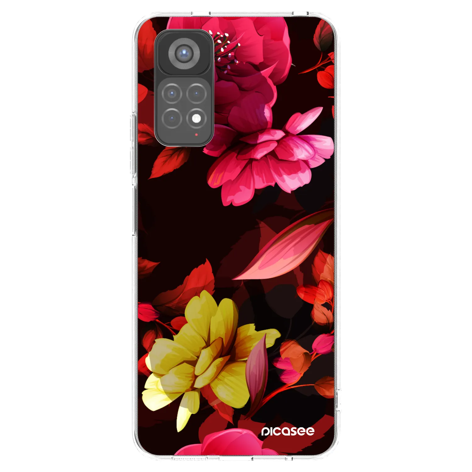 Picasee átlátszó szilikon tok az alábbi mobiltelefonokra Xiaomi Redmi Note 11S 5G - Dark Peonny