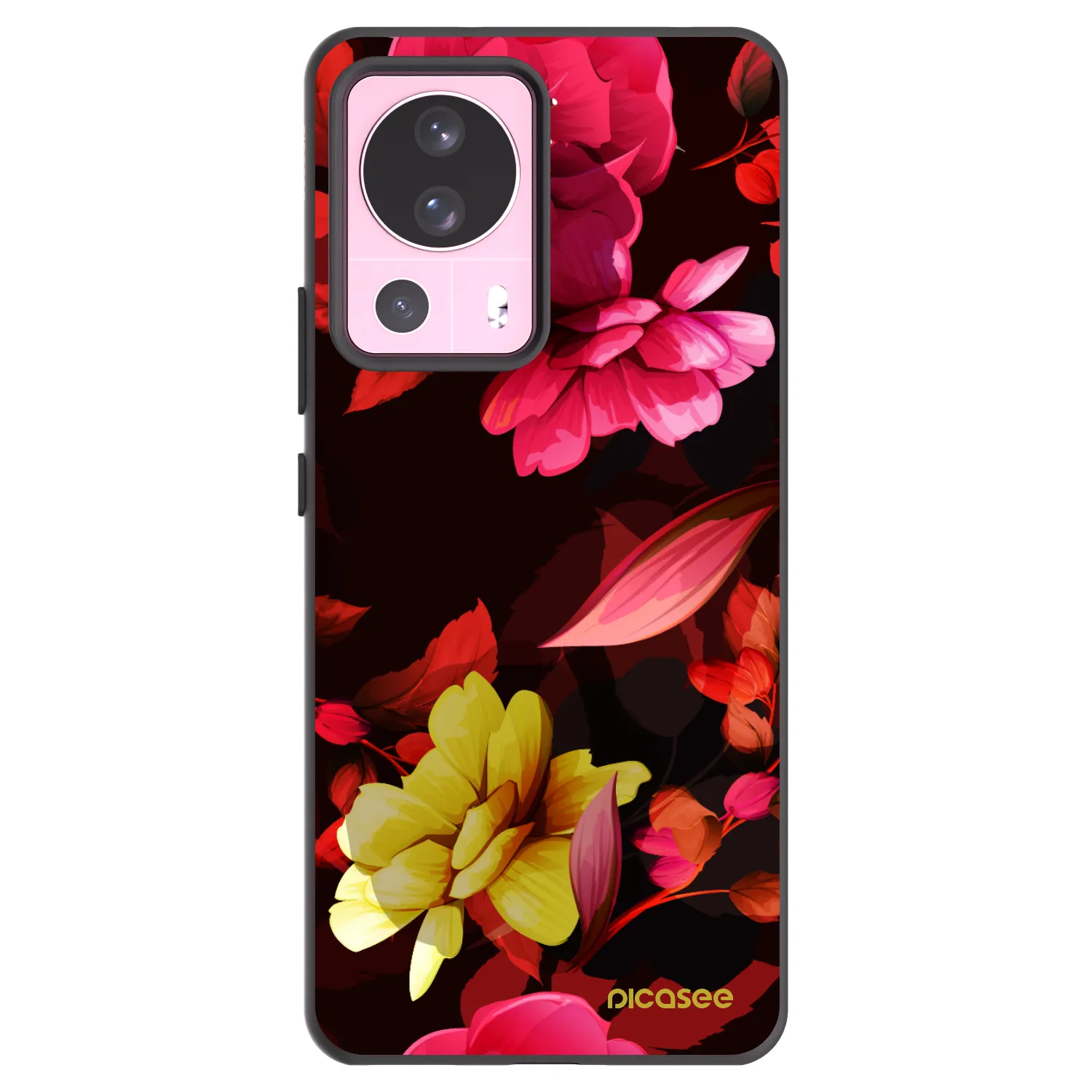 Picasee fekete szilikon tok az alábbi mobiltelefonokra Xiaomi 13 Lite - Dark Peonny