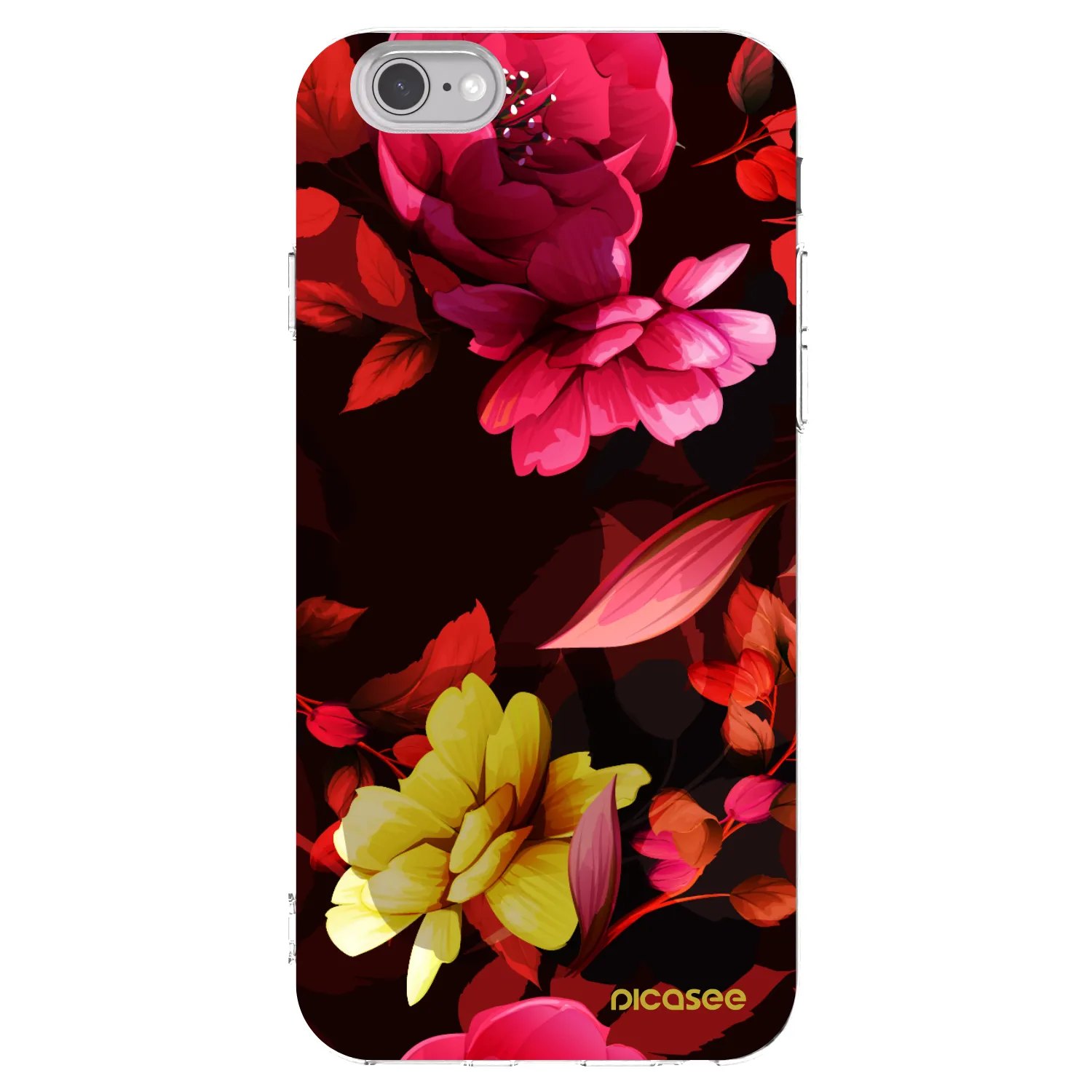 Picasee átlátszó szilikon tok az alábbi mobiltelefonokra Apple iPhone 6/6S - Dark Peonny