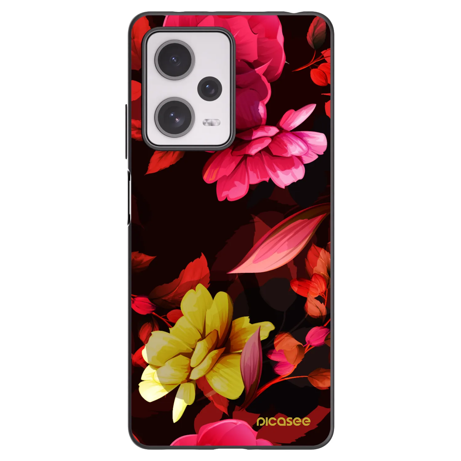 Picasee fekete szilikon tok az alábbi mobiltelefonokra Xiaomi Redmi Note 12 Pro+ 5G - Dark Peonny