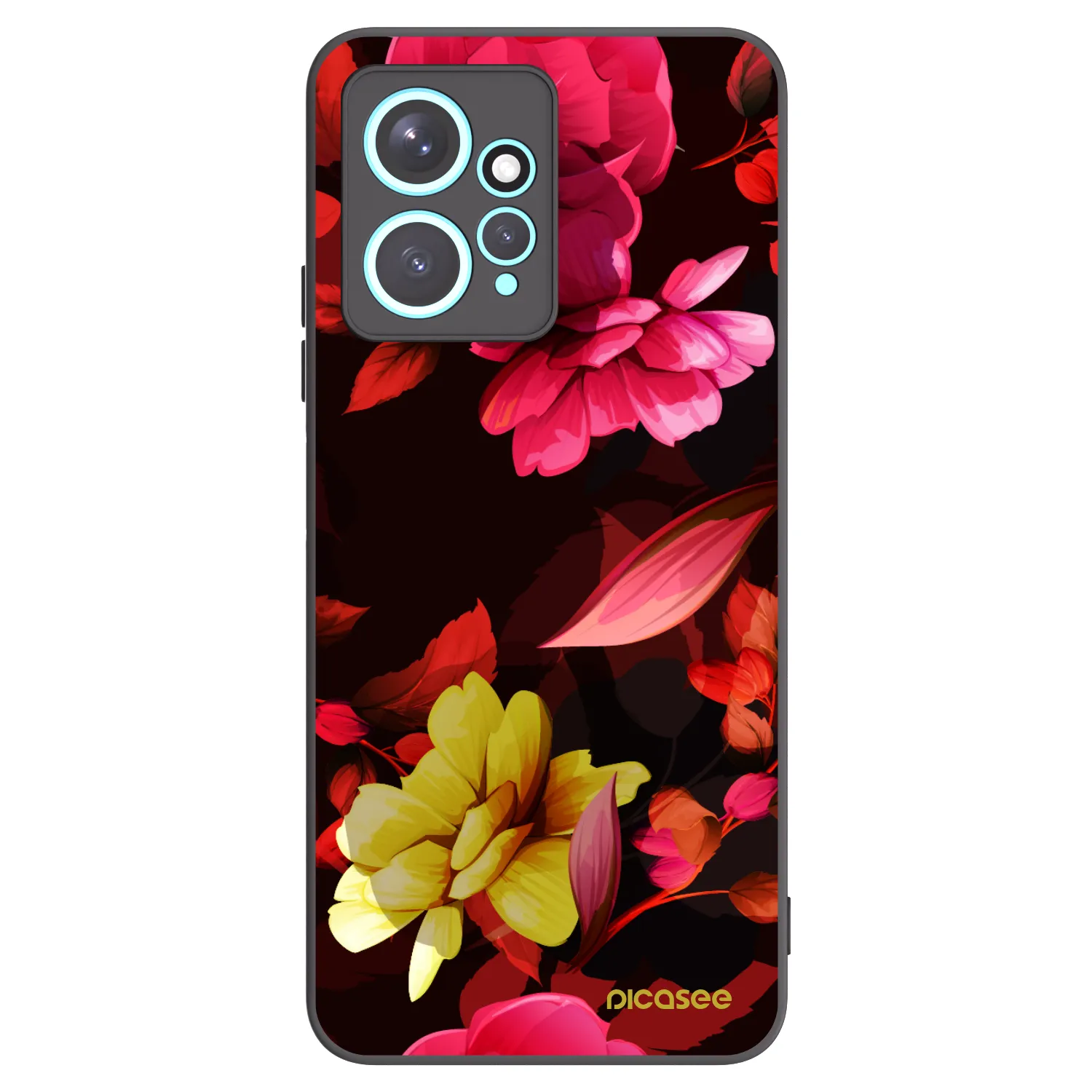 Picasee fekete szilikon tok az alábbi mobiltelefonokra Xiaomi Redmi Note 12 4G - Dark Peonny