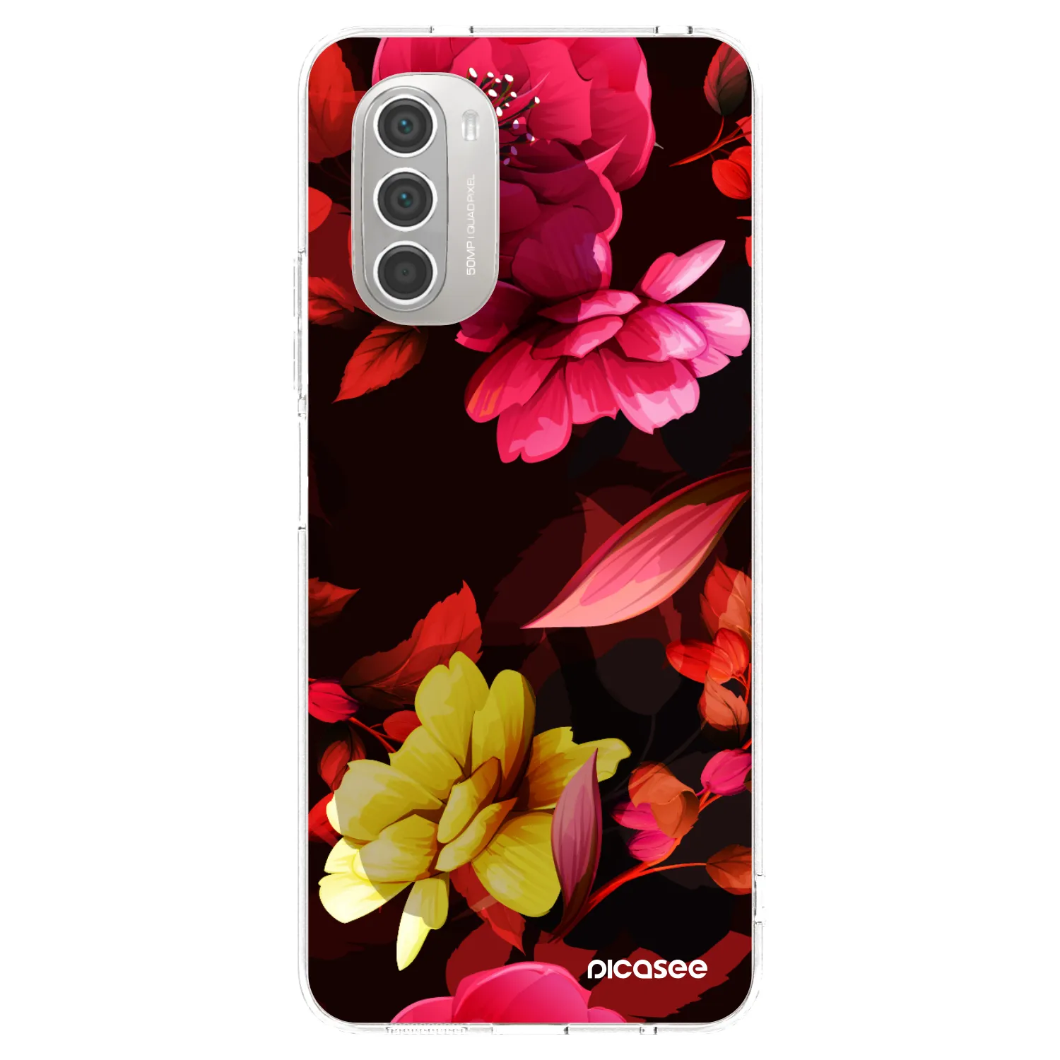 Picasee átlátszó szilikon tok az alábbi mobiltelefonokra Motorola Moto G51 - Dark Peonny